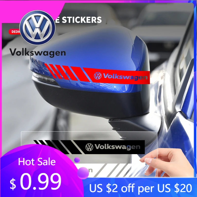 

For VW Volkswagen Jetta MK5 Golf Car Styling 2Pcs Rearview Mirror Decal Stickers For Volkswagen VW Touran Beetle Golf Passat Jet