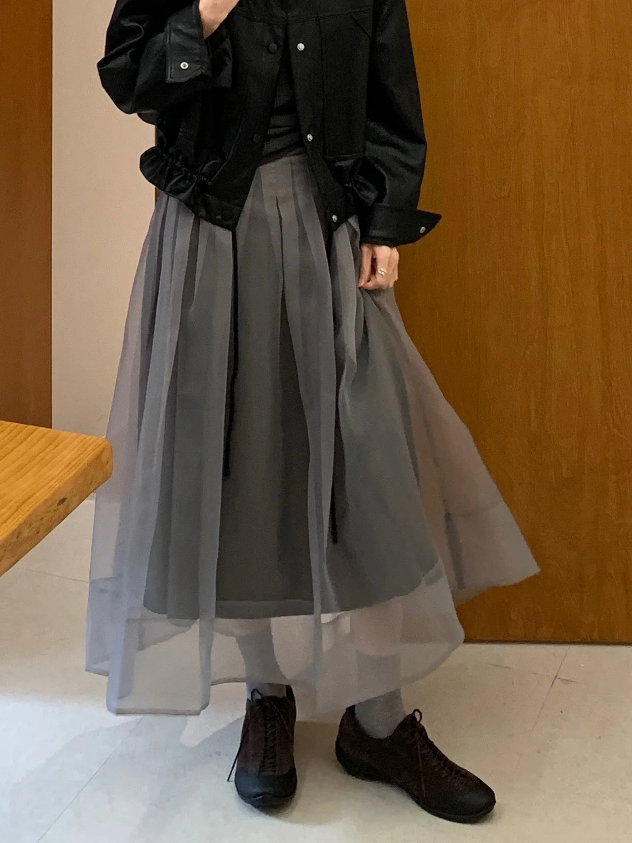 

Женская юбка-полусолнце BRIVIN из серой сетки, новая весенняя коллекция, для фигуры типа «груша», с высокой талией, с большим оборотным подолом, в форме бутона цветка, женская юбка-зонтик