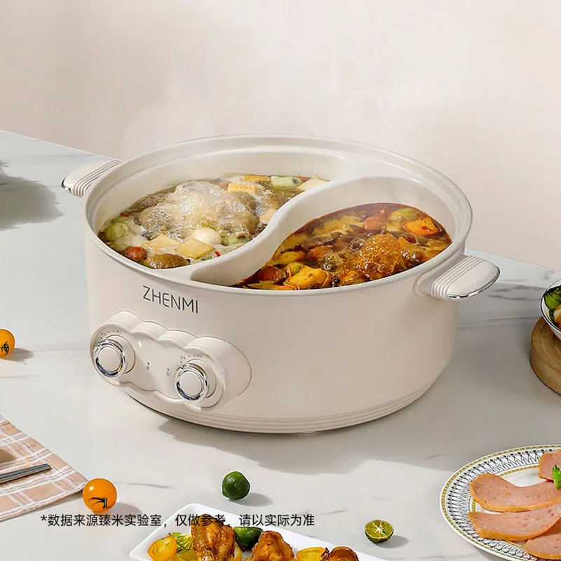 Food Double Hot Pot Dish Electric Cooker Big Kitchen Soup Non-stick Chinese Hot Pot Home Noodle Meat Fondue Chinoise Cookware