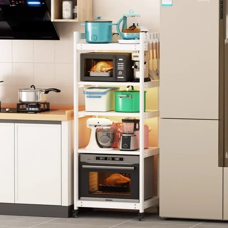 Shelf Floor Floor Multi-layer Large Size Embedded Pulley White