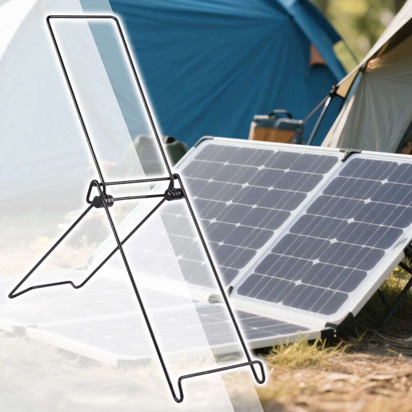 

2PCS Folding Solar Panel Rack Portable Solar Mount Foldable Rack Metal Quick No Installation Garden Accessories Wind Power