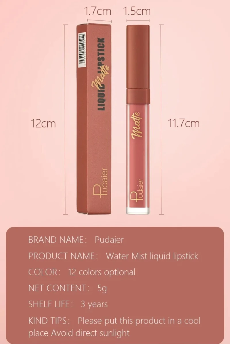 High Quality NEW 24 Hour Matte Lipstick Velvet Mist Lip Clay Not Dry Lip Cream Makeup 12 Color Nude Lip Stick Waterpoof Cosmetic