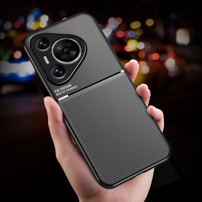 Case For Pura 70 Pro Plus Ultra Magnetic Car Built-in Magnet Plate Shockproof Hard Cover For Huawei Pura70