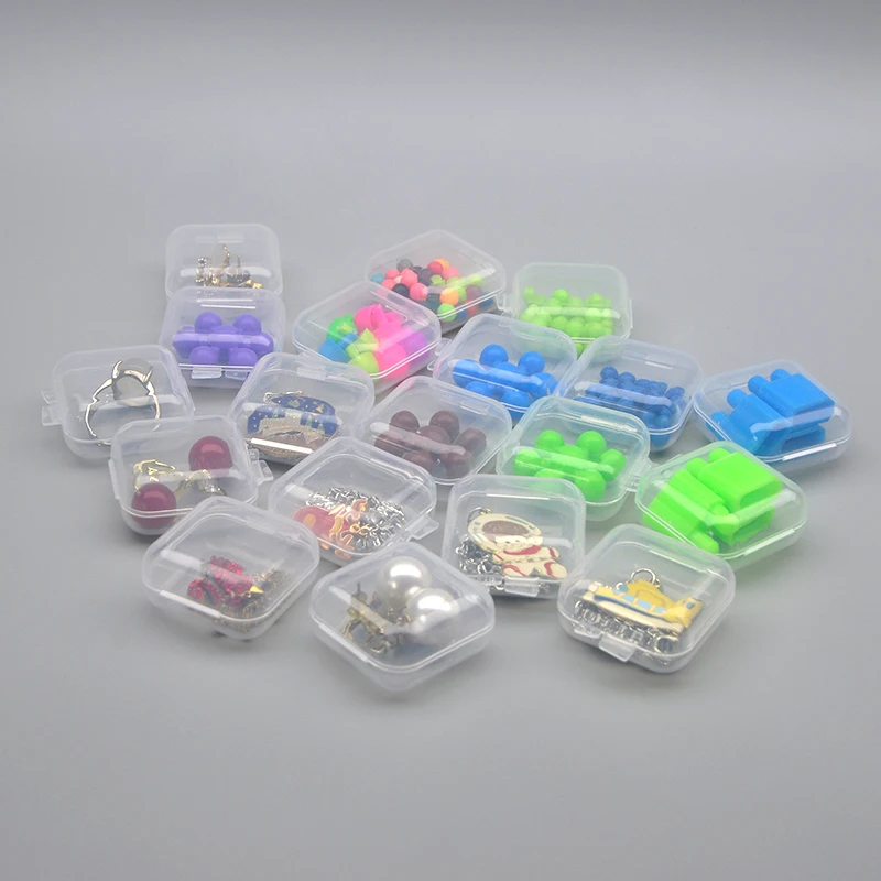 Transparent plastic storage boxes  for small items, easy to carry small accessories, hardware, small parts, handicrafts