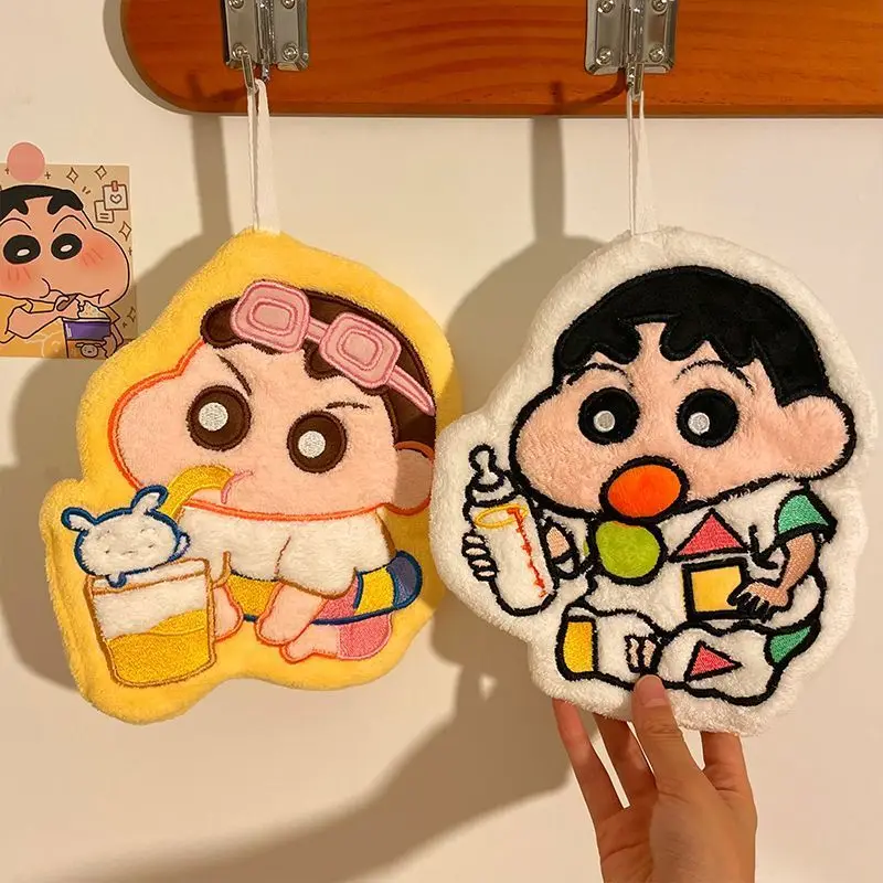 만화 애니메이션 크레용 신짱 수건 걸이형 자수 수분 흡수 산호 플리스 물티슈 샤워룸 용품
