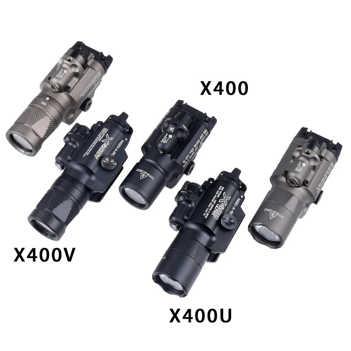 Tactical Surefire X400 Ultra X400U X400V IR LED Scout Light Red Green Com Hunting Flashlight for G17 G19 SF X300 20mm Rail