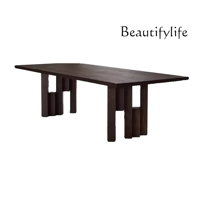 Nordic all solid wood desk minimalist living room long table desk log designer workbench