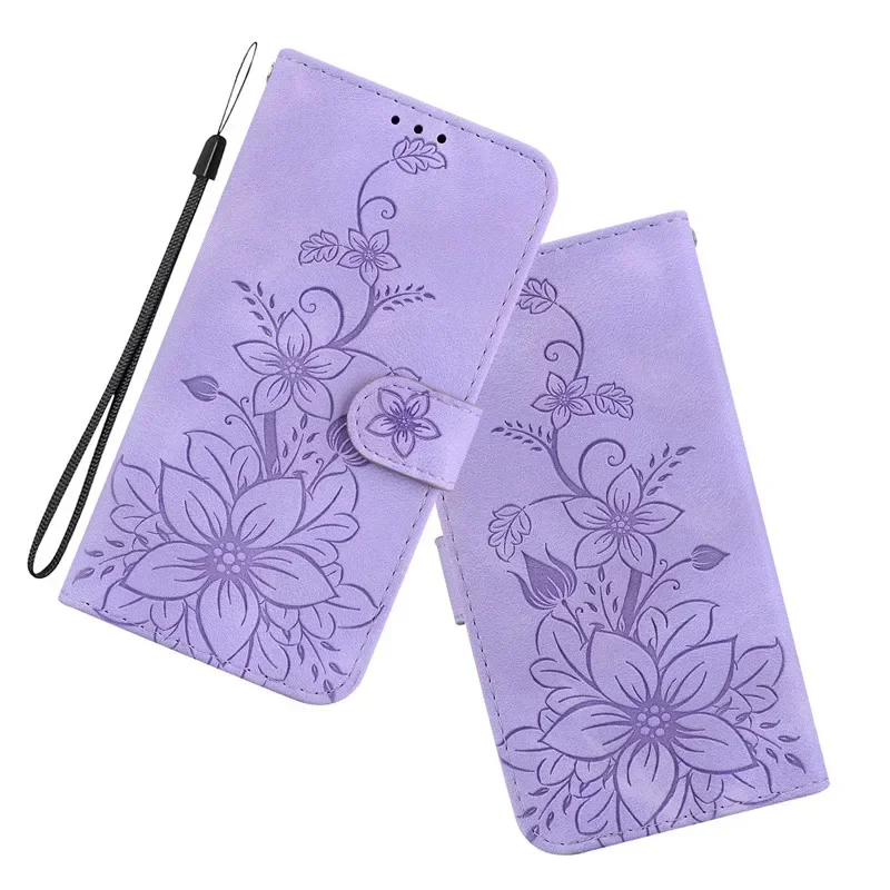 Wallet Bags Flip Cover Flower Case For OPPO Reno12 F 5G FS Reno 12 Pro 12F Reno12F Coque Magnetic Leather Phone Cases Lily 2024