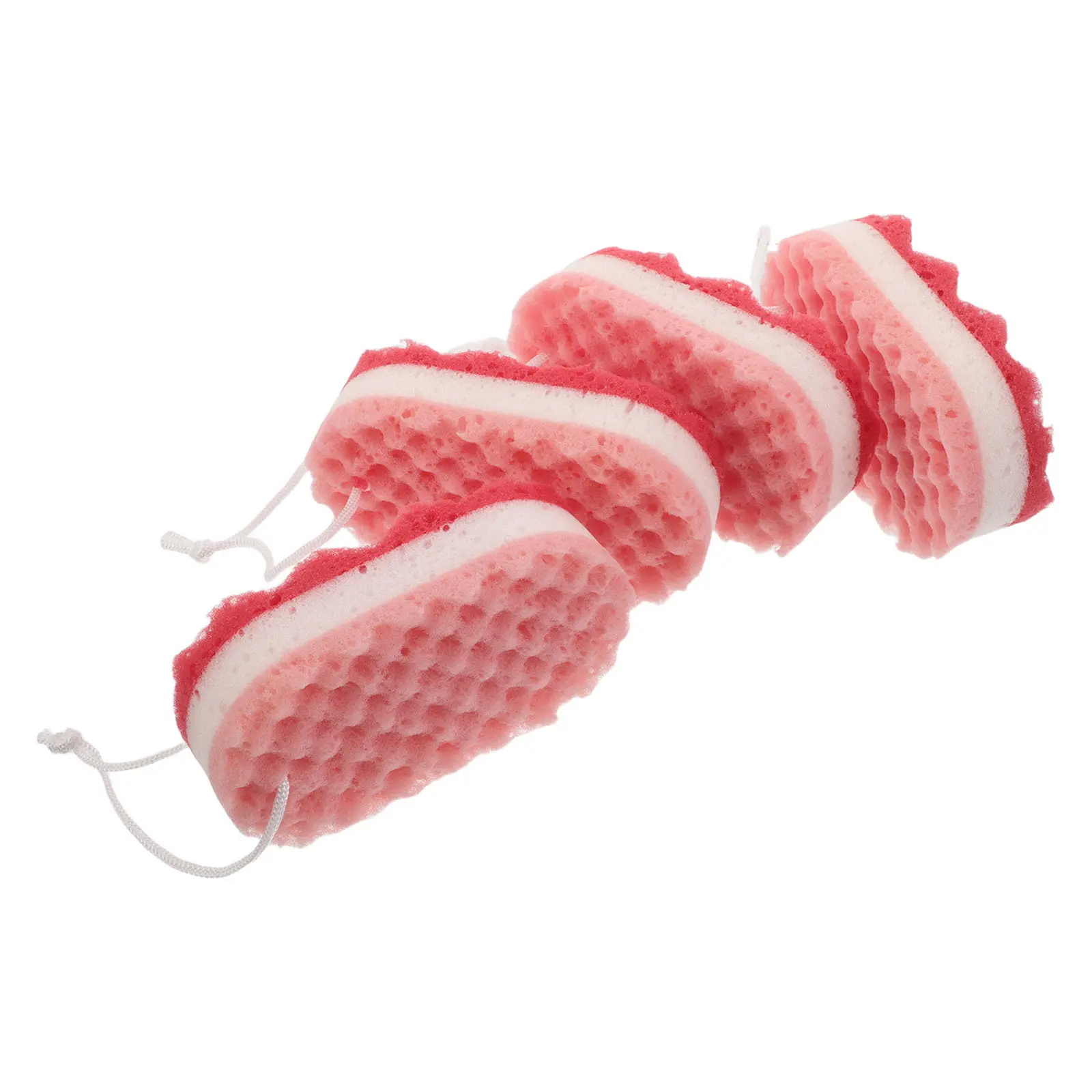 

Набор из 4 отшелушивающих губок-мочалок для ванны: мягкие, эргономичные, изогнутые, для душа, очищения тела и удаления омертвевшей кожи