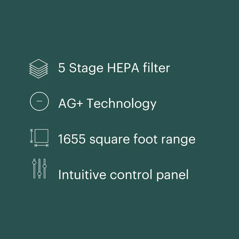 P700BB-W Pro  Clean Air With Aurabeat AG+ Technology for Bedroom, Home Office, Reduces Odor from Smo