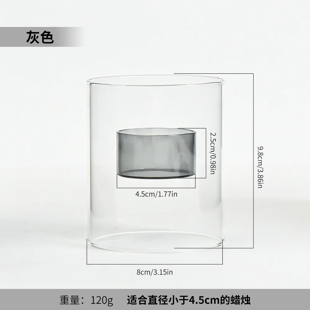 Creative European Style Glass Windproof Candle Holder Candle Light Dinner Decorative Ornaments Creative Color Candle Holder Hous