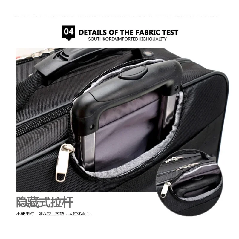 Upgrade Business Waterproof Trolley Case Travel Suitcase Computer Bag Wheel Laptop Tablet PC Storage Box Handbag Luggage Package