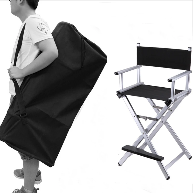 Professional aluminum alloy makeup chair, folding chair, outdoor director chair, portable studio makeup chair, backrest