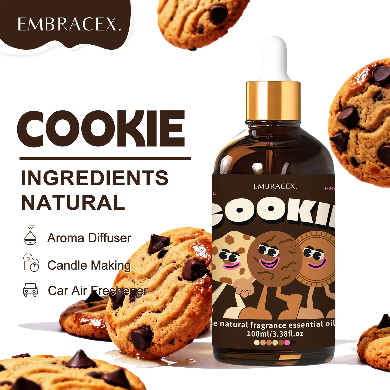 

100ml Cookie Essential Oil Skincare Body Oil Hydrating Nourishing Candles Making Gift To Friends Sweet Scent Aromatherapy