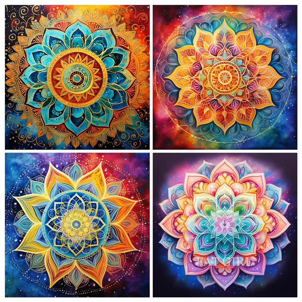 5D DIY Diamond Painting Mandala Flower Full Square Rhinestone Drill Diamond Mosaic New 2024 Embroidery Religion Room Decoration