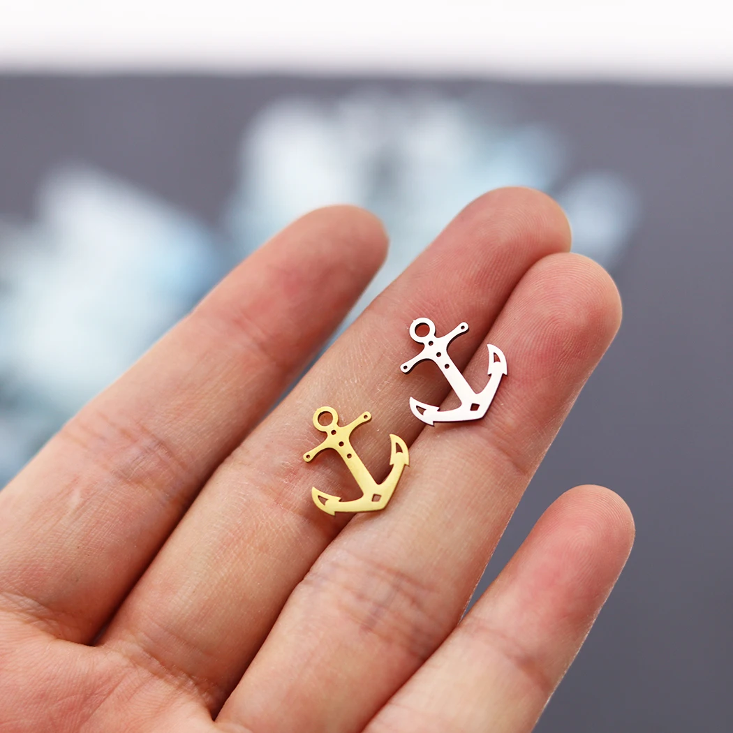 3pcs Mini Boat Anchor Charms Stainless Steel Pendant Fit DIY Craft Bracelets Necklace Jewelry Making Metal Accessories Handmade view 4