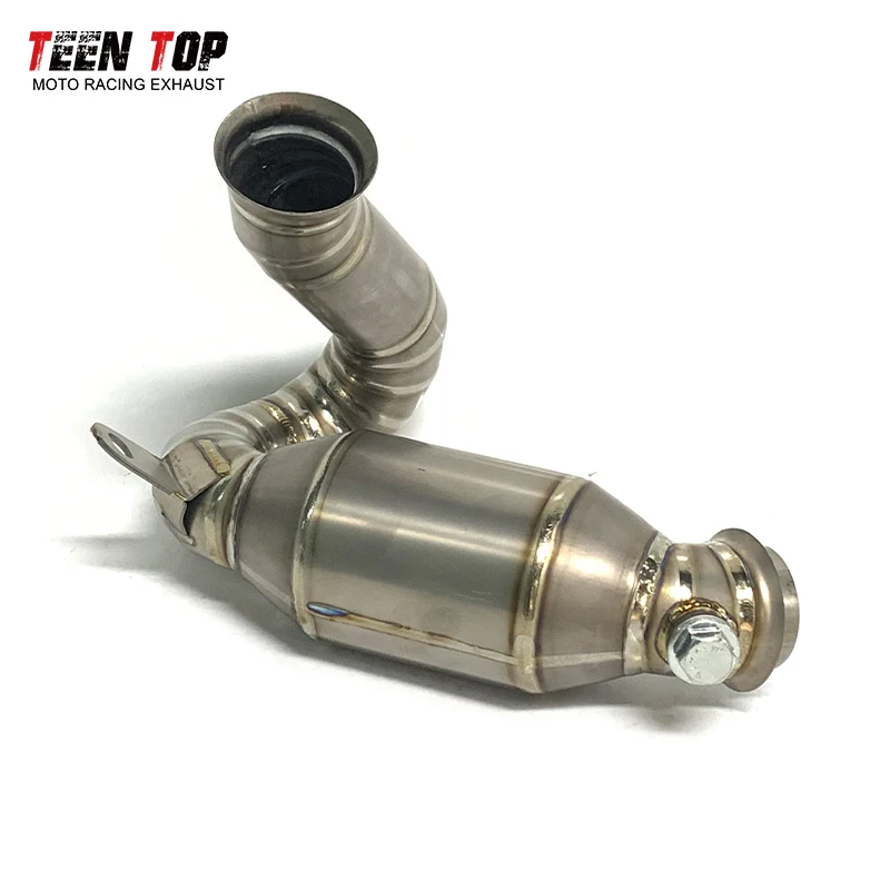 TitaniumAlloy Dirt Bike Exhaust Decat Pipe For KTM Duke790 Duke890 790ADV 890ADV Exhaust Middle Link Pipe OEM Size Escape Moto