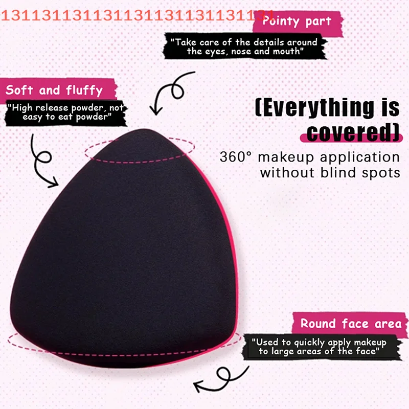 3 قطعة/المجموعة ماكياج الأساس الإسفنج الثلاثي وسادة الإسفنج الرطب الجاف الاستخدام المزدوج لينة عالية الجودة نفخة مستحضرات التجميل قضيب أداة #5