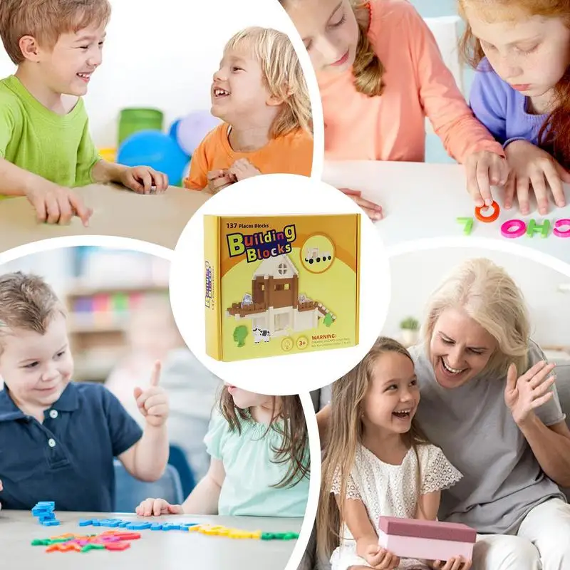 Wooden Building Blocks Toddler Blocks Wood Blocks Set Kids Blocks Building Toys For Children Over 3 Years Old Exercise