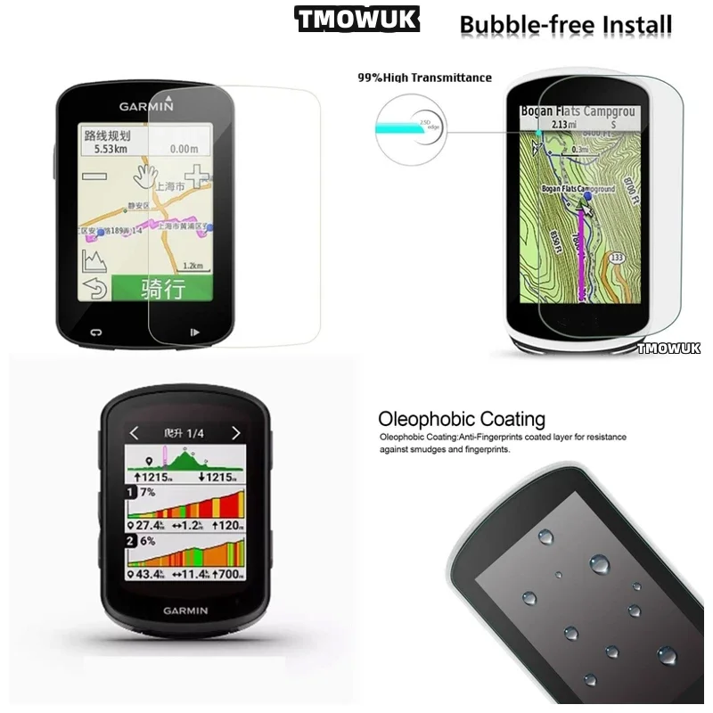 

Shatterproof Tempered Glass Screen Protector For Garmin 1030 Plus 1040 Edge 520 820 530 540 840 130 Explore2 Stopwatch TMOWUK