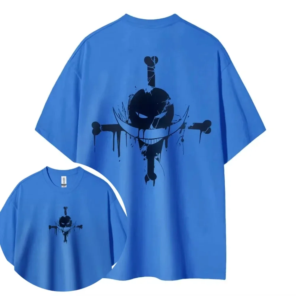 Une pièce mode japonais Anime Luffy Sauron périphérique imprimé coton T-shirt été hommes et femmes hauts manches courtes Ins