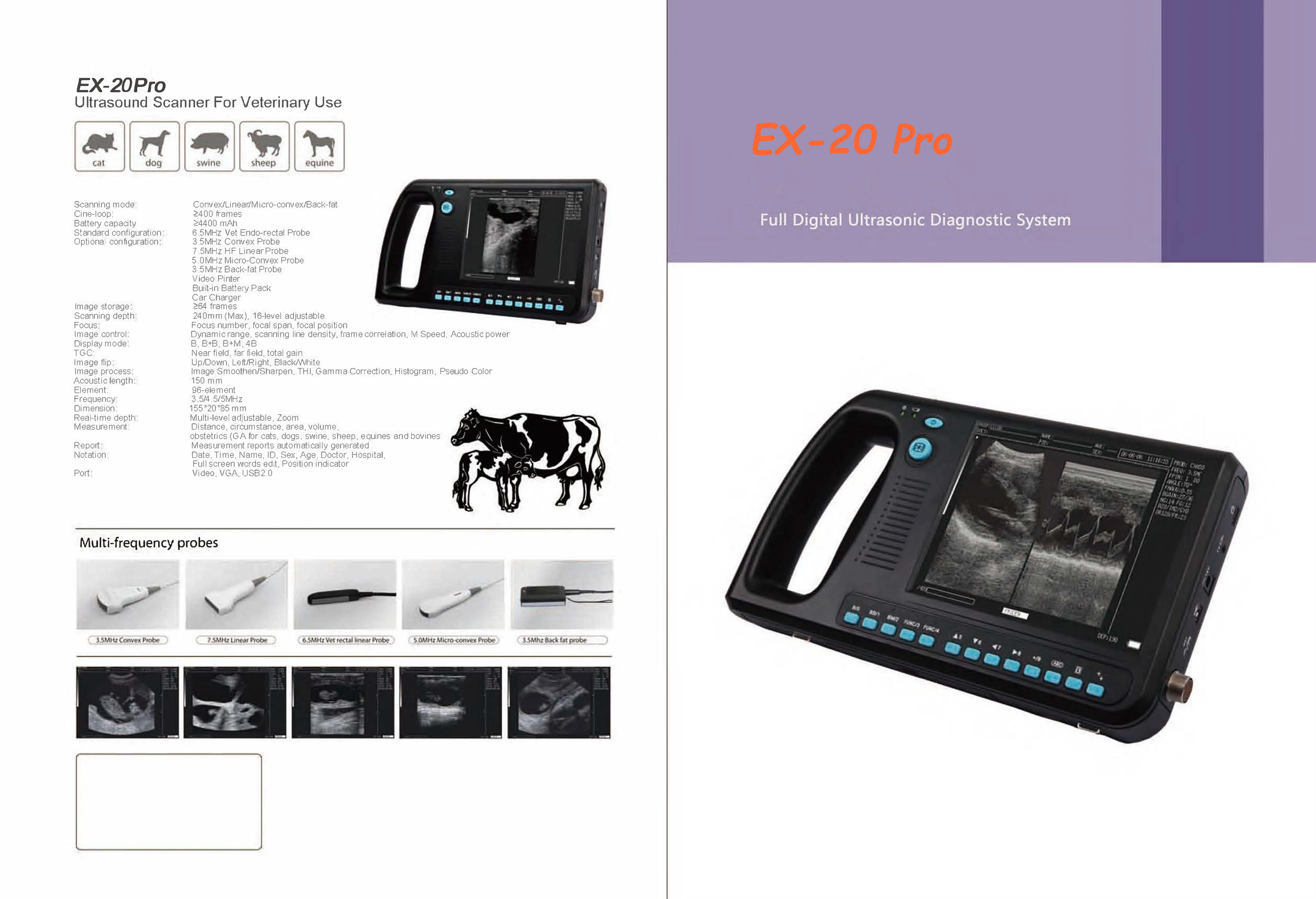 EUR PET Animal Pregnancy Ultrasound Scanner Pet Cattle Cow Veterinary Portable  Machine For Vet