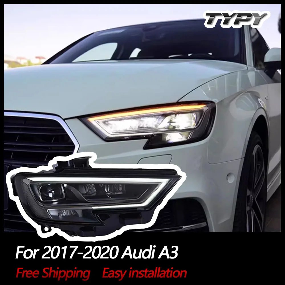 

TYPY Car Headlights For Audi A3 2017-2020 LED Car Lamps Daytime Running Lights Dynamic Turn Signals Car Accessories