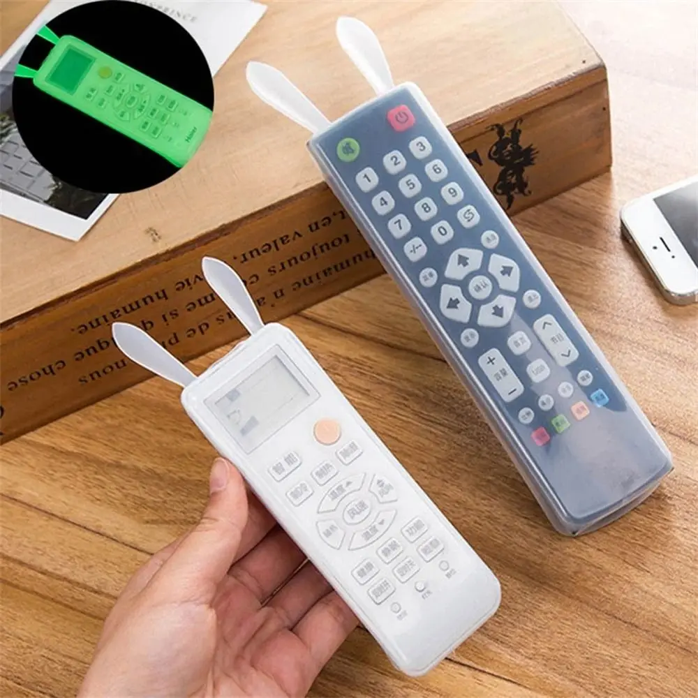 Transparent Shockproof TV Remote Control Case Dustproof Fluorescent Remote Control Cover Silicone Luminous Air Condition Cover