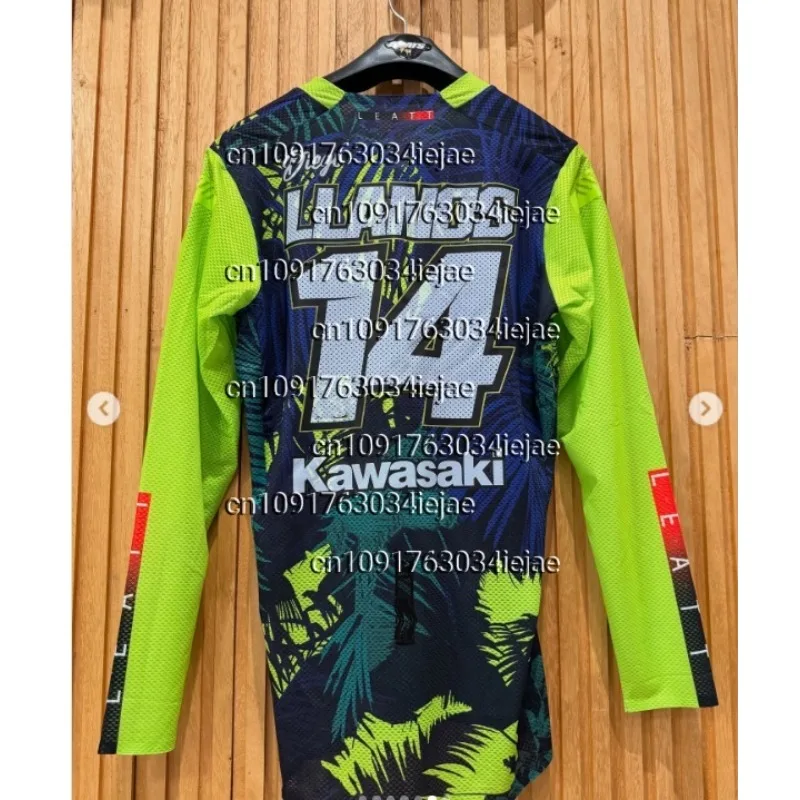 

Kawasaki New 3D Mesh Breathable Quick Drying Cycling Suit For Men And Women Oversized Motorcycle Racing Long Sleeved T-Shirt