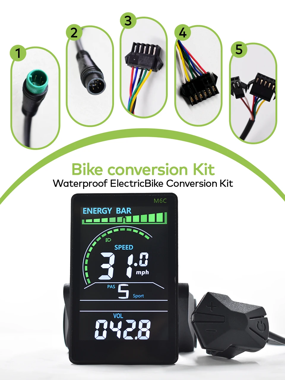 AliExpress Haytrix M6C【UART2】 E Bike LCD Computer Color Gradient Digital Speedometer Odometer for Electric Bicycle Bike Accessories