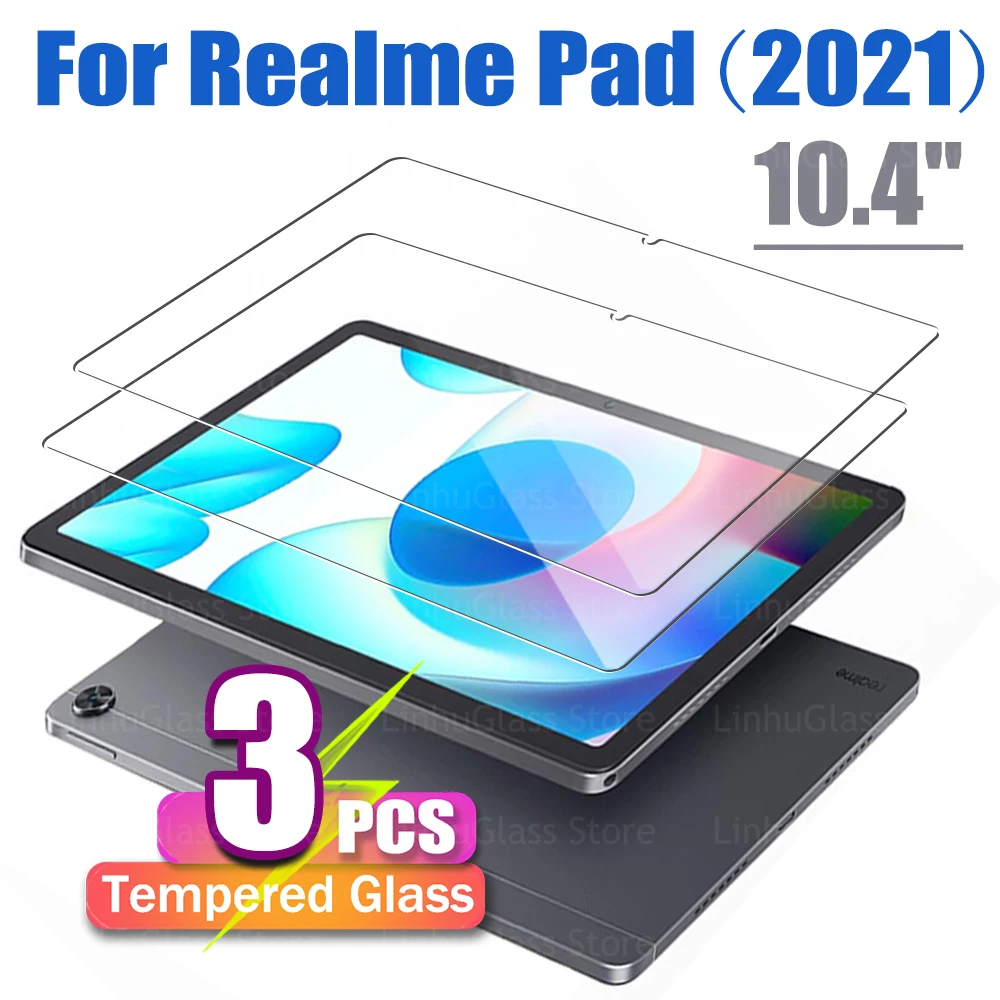 Protective Glass for Realme Pad 10.4 Inch (2021 Released) 9H Hardness HD Anti-fingerprint Screen Protector Tempered Glass Film