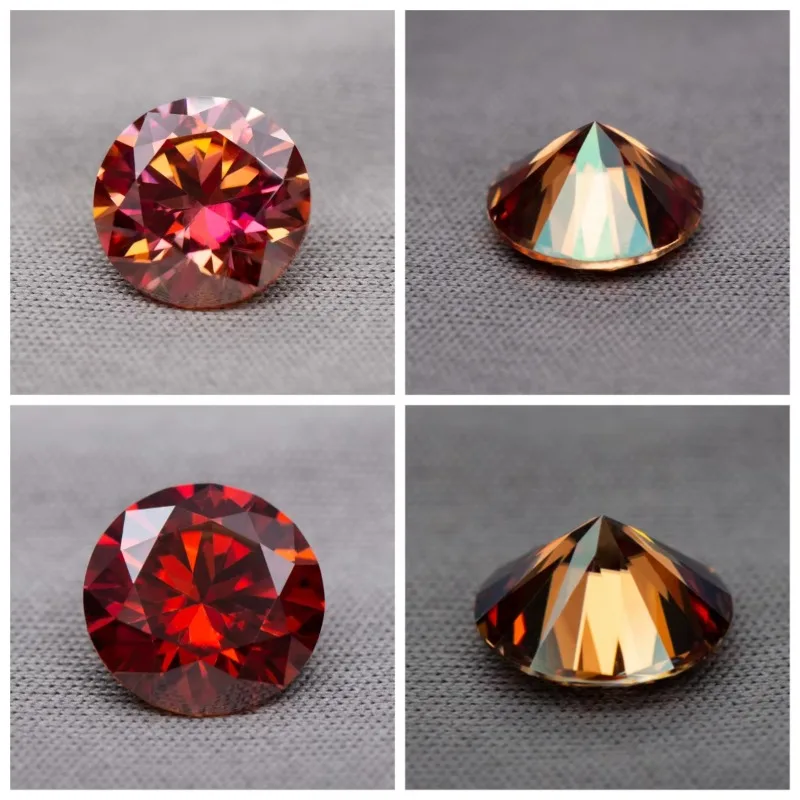 Moissanite Stone Round Cut Rainbow Purple Color DIY Charms Jewelry Making Ring Necklace Earrings Main Materials Certificate
