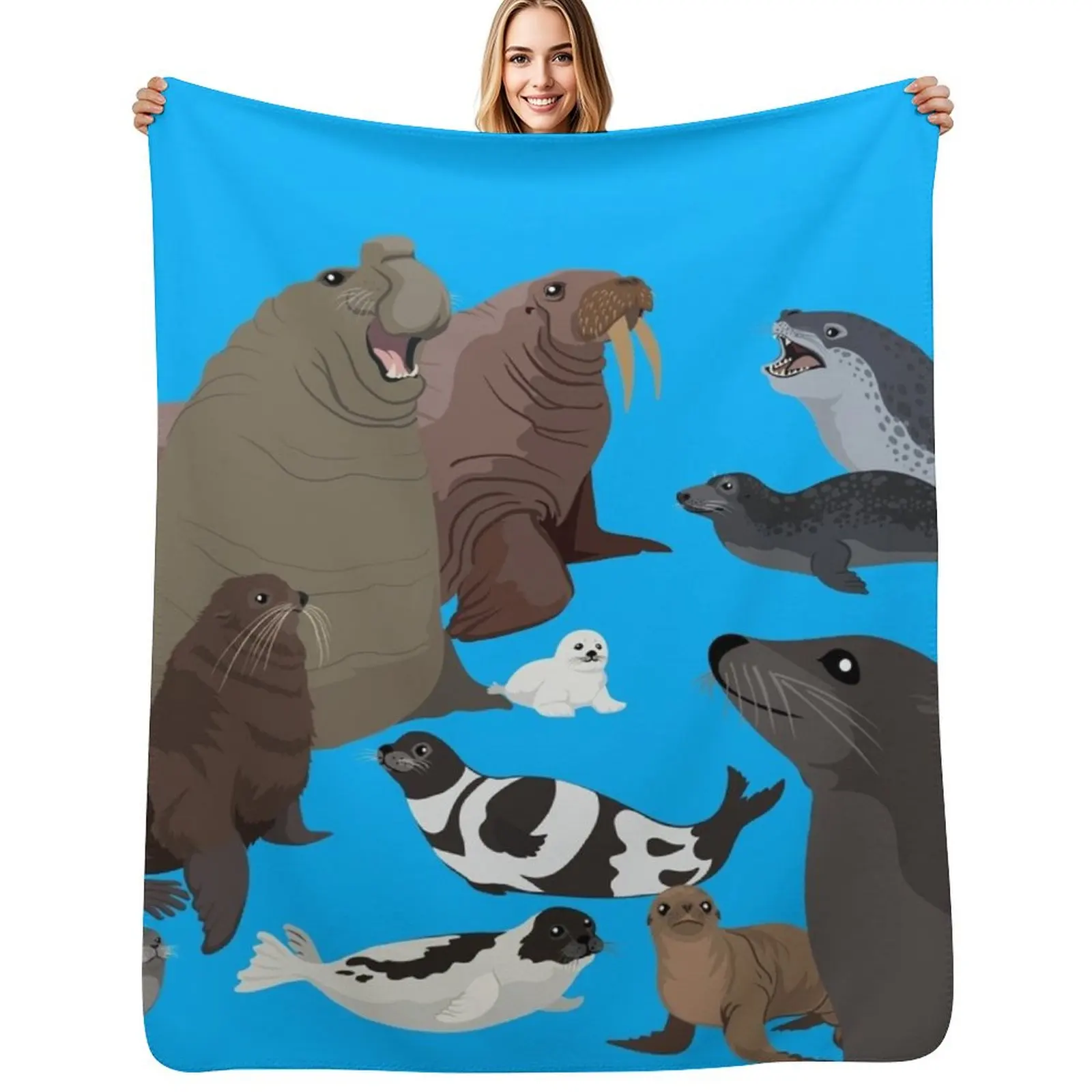 

I Am Thankful For Pinnipeds Throw Blanket Elegant Warm Throw Blanket for Hotel Home