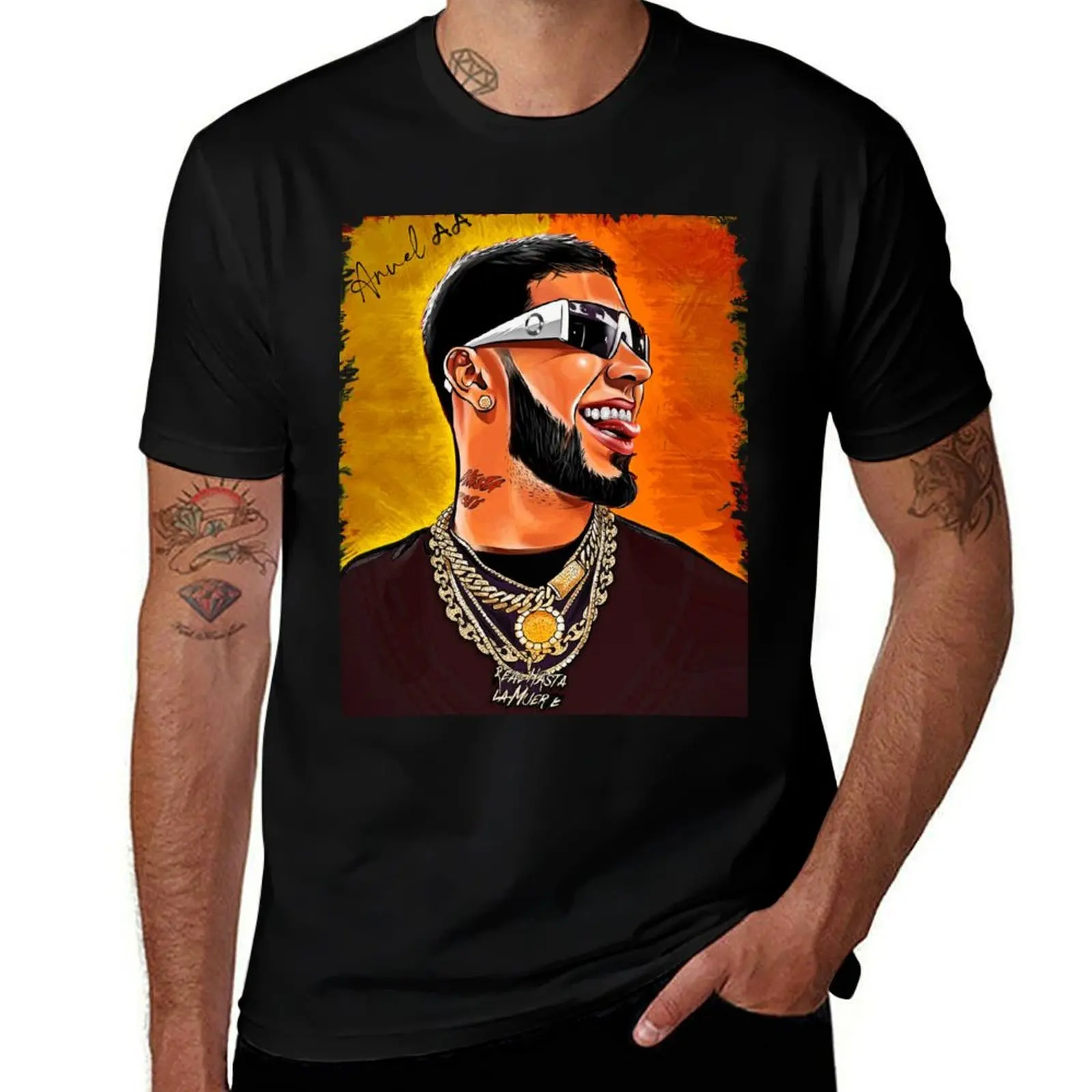 ?Anuel AA? Art ? T-Shirt Big and Tall Loose Fit T-Shirt