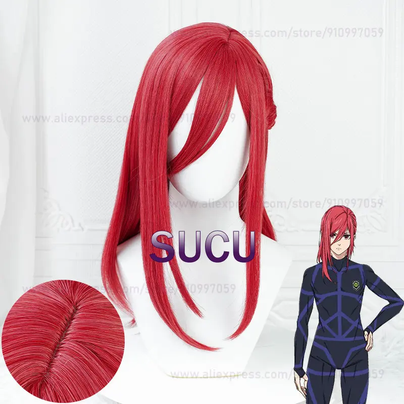 

Chigiri Hyoma Cosplay Wig Anime Wigs 53cm Red Braid Halloween COS Hair Heat Resistant Synthetic Hair