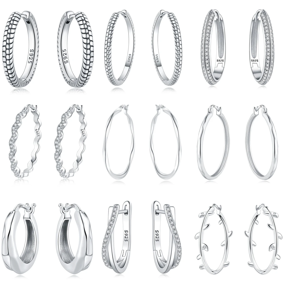 

925 Sterling Silver U-shaped Series Earring Jewelry Basic Versatile Hoop Earrings For Women Jewelry Birthday Party Fine Gifts