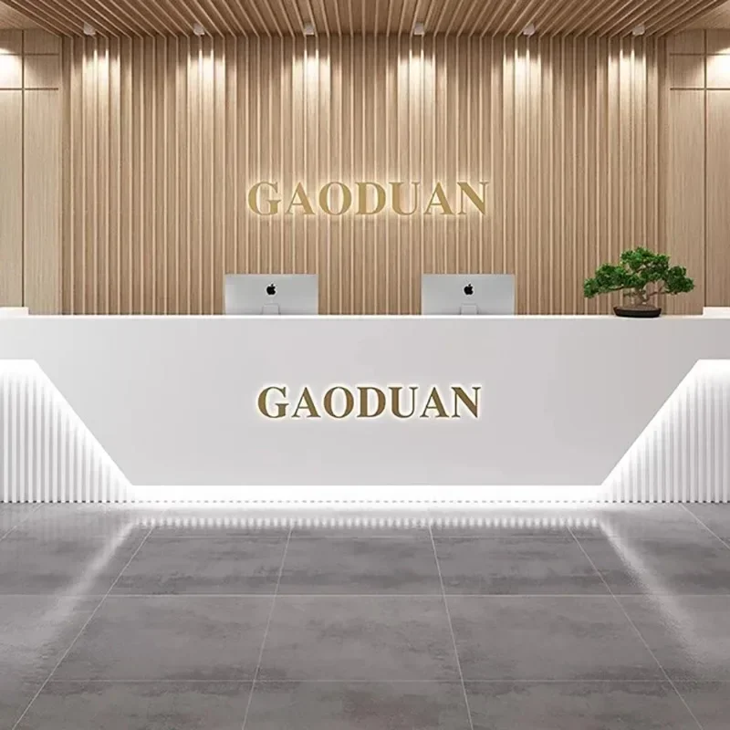 

Exquisite Quality Bar Counter Cashier Cabinet Beauty Wide Trendy Classic Reception Desk Simple Beauty Mostrador Office Furniture