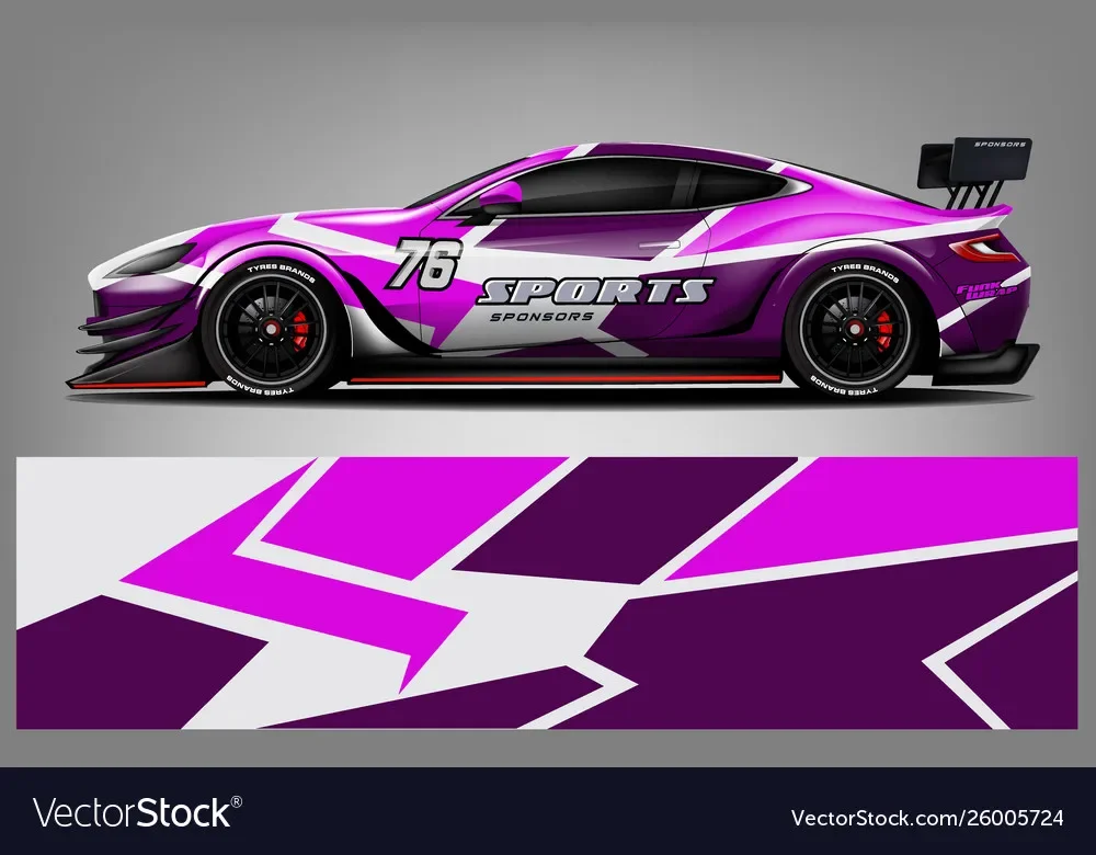 Purple Sticker Car Graphic Decal Full Body Racing Vinyl Wrap Car Full Wrap Sticker Decorative Car Decal Length 400cm Width 100cm