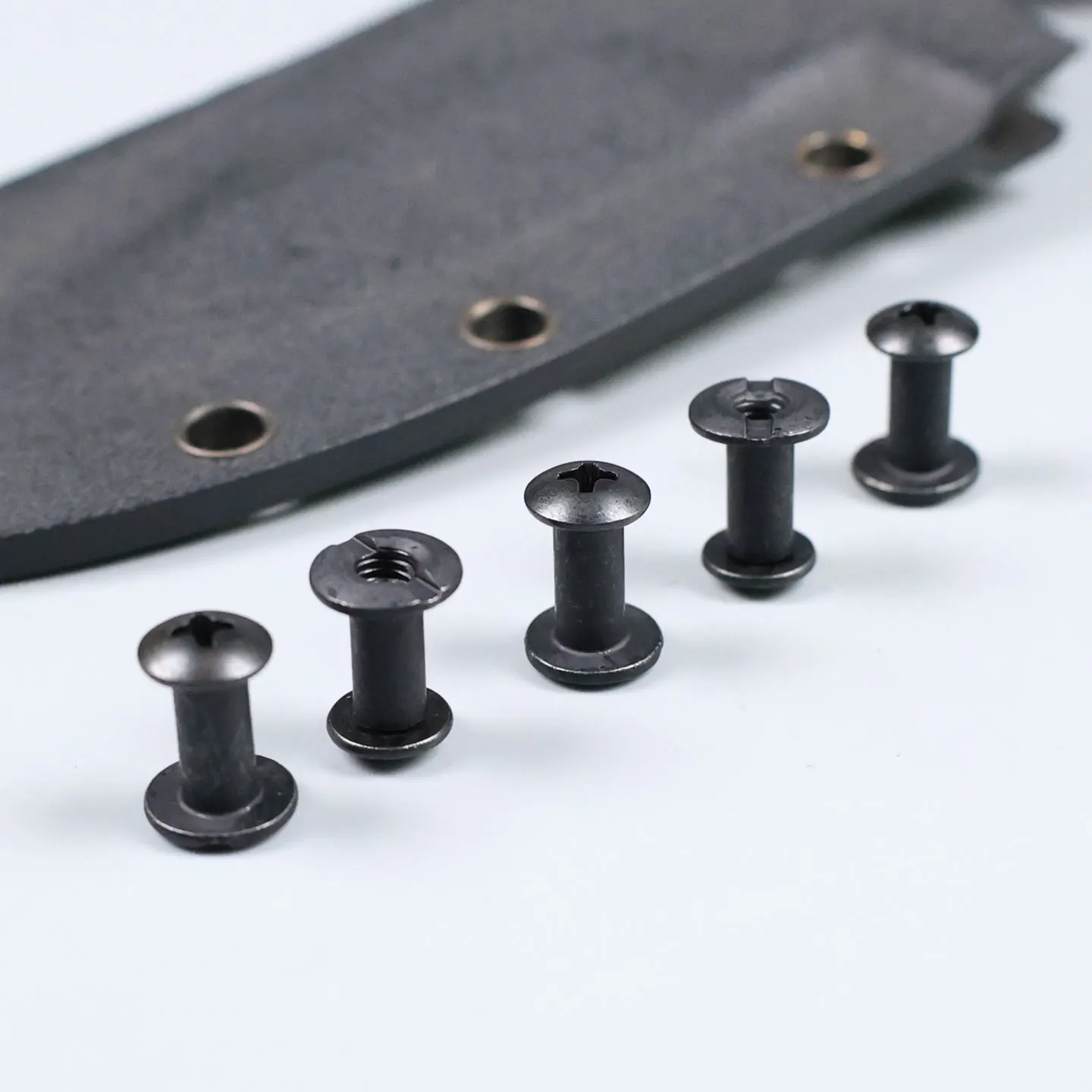 100PCS M4 Screw Set Black Chicago Screws Slotted Posts and Cross Head Rivet DIY Kydex Leather Holster Sheath Clip 10MM Bolt