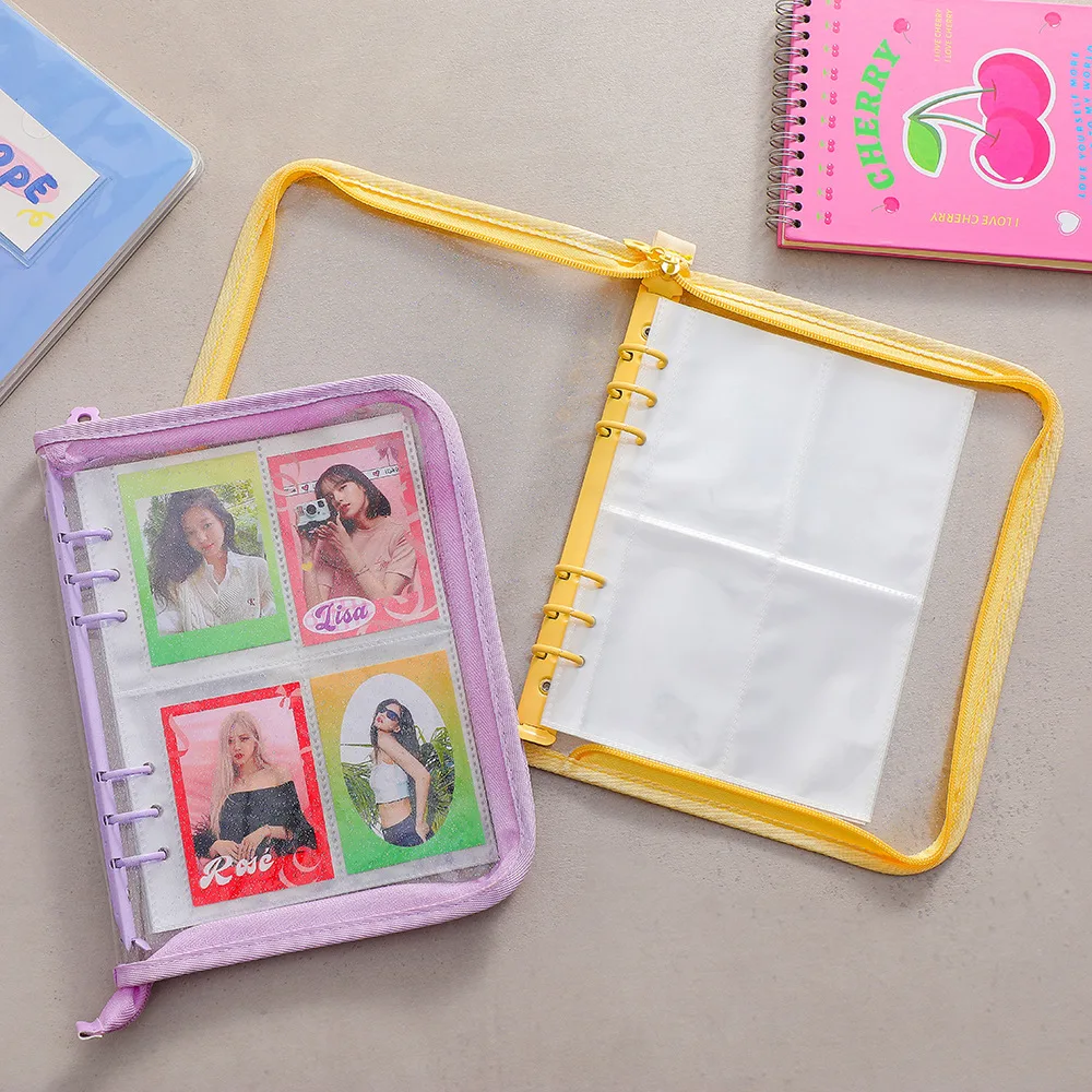 A5/A6 Zipper Glitter Bright Summer Binder Notebook & DIY Photocard raccogli cartoline per libri Organizer Book School Stationery