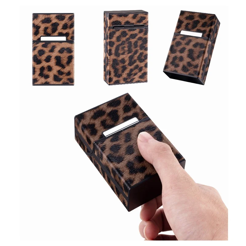 american blend fency cigarettes leopard Leopard Print Cigarette Case Cover Tobacco Case Flip Cover Portable Soft  Cigarette Case Protective Box Waterproof Leather Case