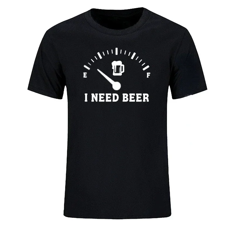 Boy Men T Shirt Funny Drinking I Need A Beer Meter Retro Tshirt Vintage Creative Design Graphic Tshirts Ropa Hombre Camisetas