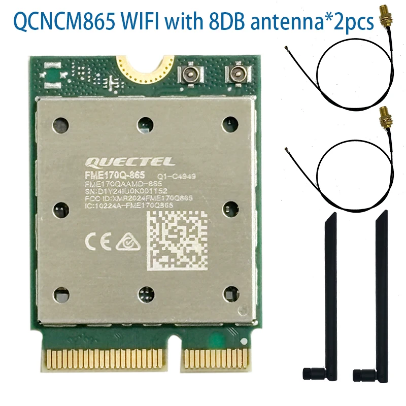 WiFi 7 QCNCM865 module combiné WI-FI 7 BT Bluetooth 5,4 jusqu'à 5,8 Gbps avec 4K QAM,Wi-Fi 7, Wi-Fi 6E, Wi-Fi 6 802.11ax