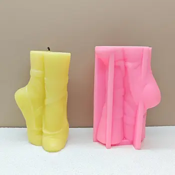 Velké baletní taneční boty ve tvaru aromaterapeutické svíčky, umělecký design, unikátní sádrová dekorace, silikonová forma, domácí dekorace, dárek 12 nejlepší prodej forma na svíčky do bot - №5