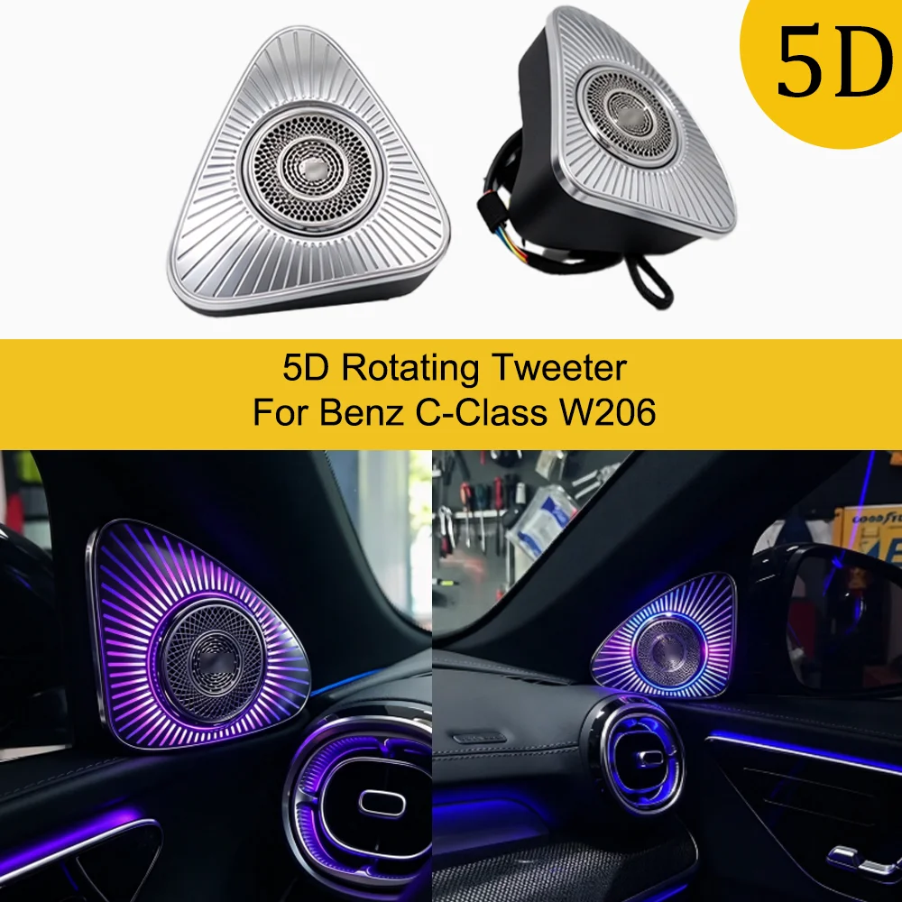 Plug and Play 5D Rotating Tweeter For Benz C-Class W206 Car Audio System Upgrade  Luminous Speaker Horn Refit