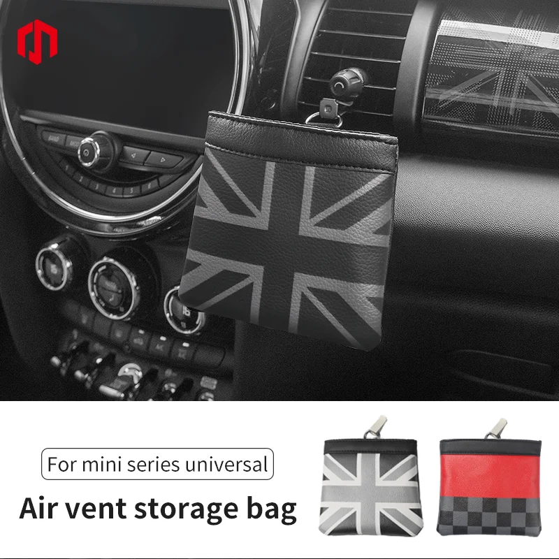 

Car Air Vent Outlet Storage Bag For Mini Cooper F56 F55 F54 F60 R55 R56 R60 Countryman Interior Leather Storage Bag Accessories