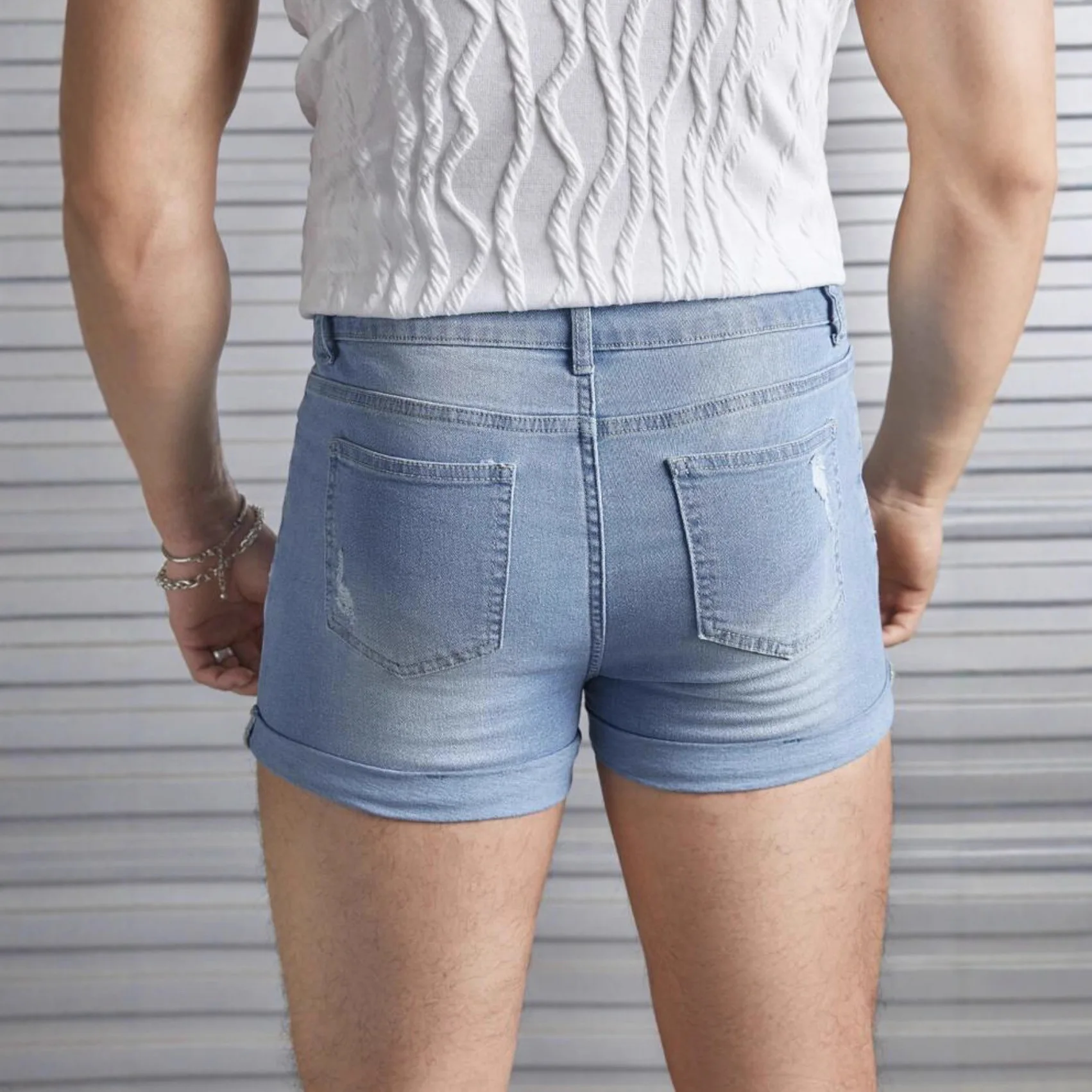 Summer Denim Shorts Ripped Casual Tight Trendy Casual Three-point Pants