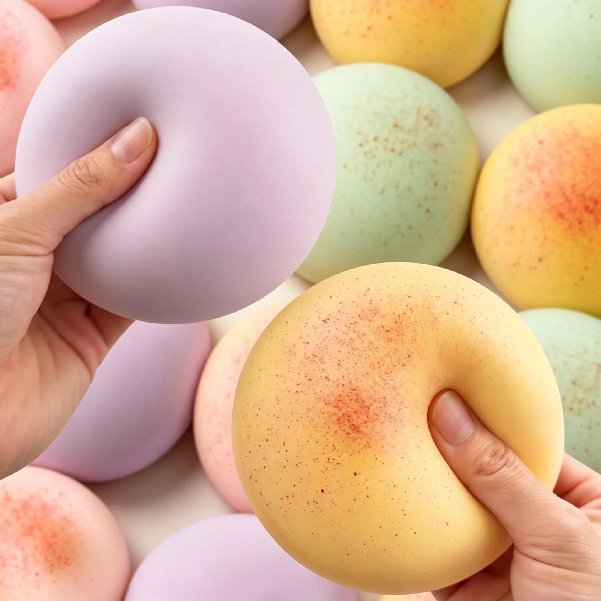 Super Soft Taro Bun Squishy Toy Slow Rising Stress Relief Squeeze Toy Mochi Slime Feel PU Foam Fidget Toy for Kids Adults