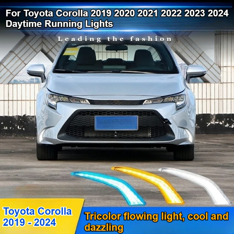 

Для Toyota Corolla 2019 2020 2021 2022 2023 2024 светодиодные дневные ходовые огни модифицированные плавные указатели поворота противотуманные фары аксессуары