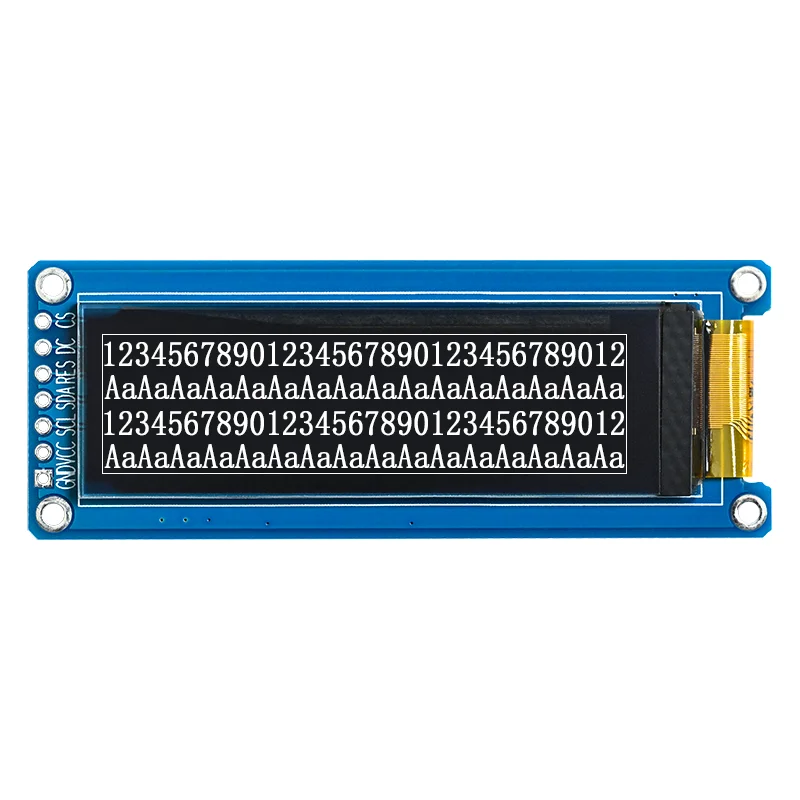 Módulo de exibição OLED de 2,08 polegadas, driver SH1122 de resolução 256*64 com interface SPI de ajuste em escala de cinza 7 pinos